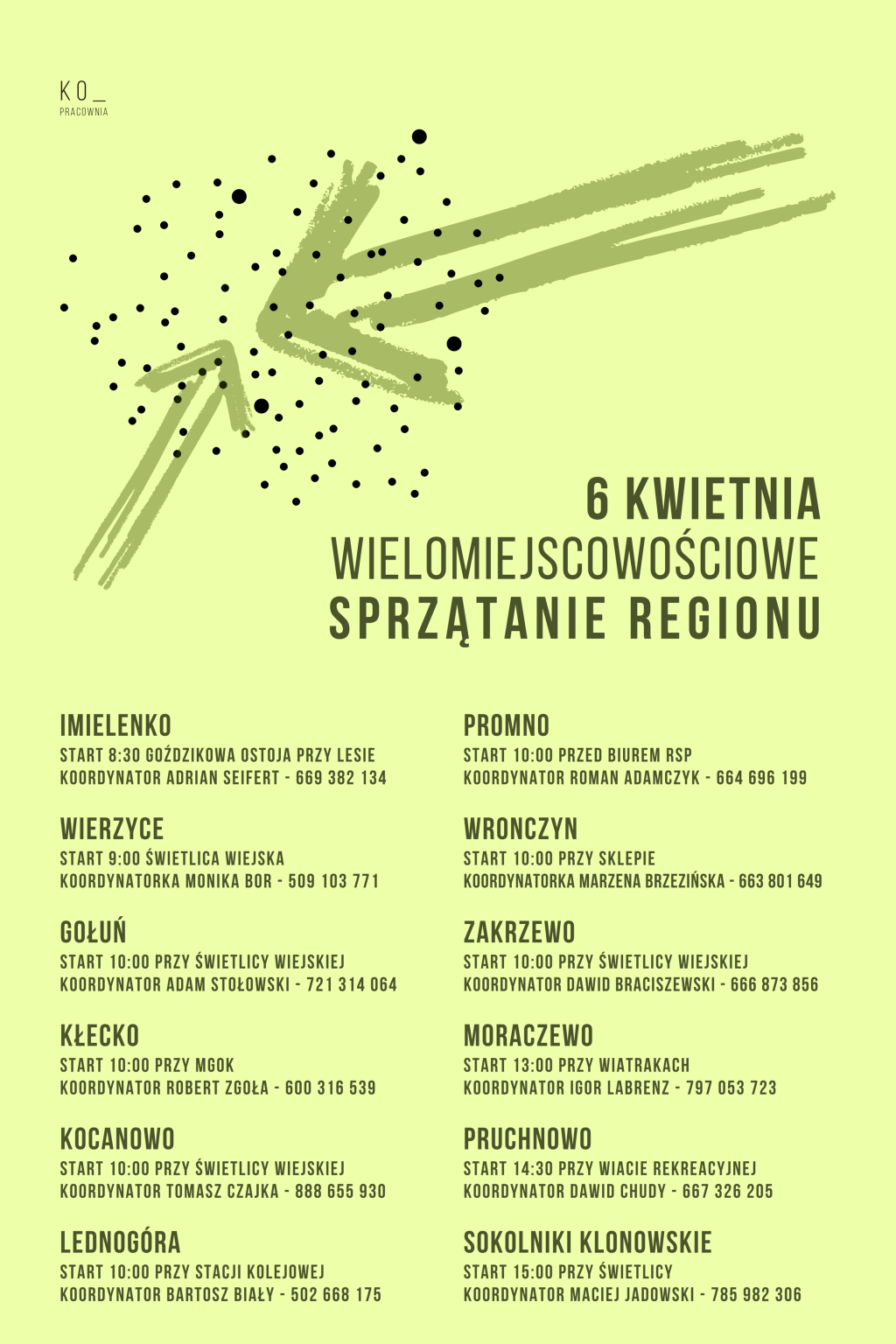 wielomiejscowościowe sprzątanie regionu